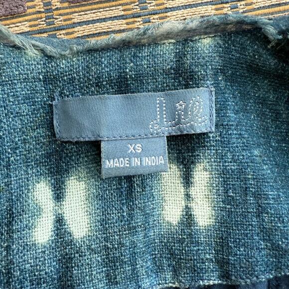 ANTHROPOLOGIE JIL SHIBORI GREYLIN DENIM PATTERNED BLAZER BLUE XS - Picture 6 of 7